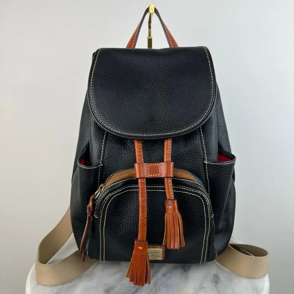 Dooney & Bourke Black Pebbled Leather Medium Murphy Backpack